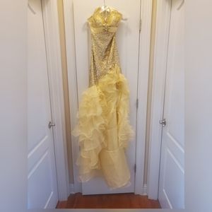 Gold Fiesta Pageant or Prom Dress size medium